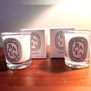NEW Diptyque Baies mini candles set of two.
